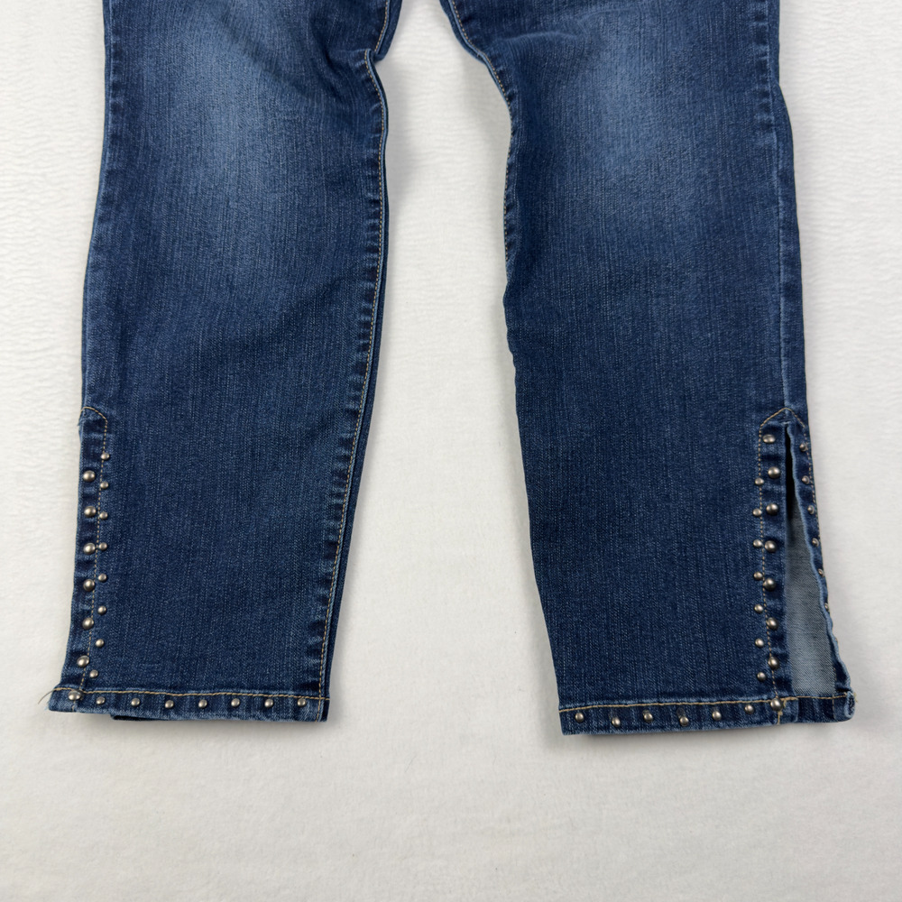 D Jeans Studded Skinny Ankle Womens Size 10 (29x26 fit) Split Hems - Picture 2 of 13